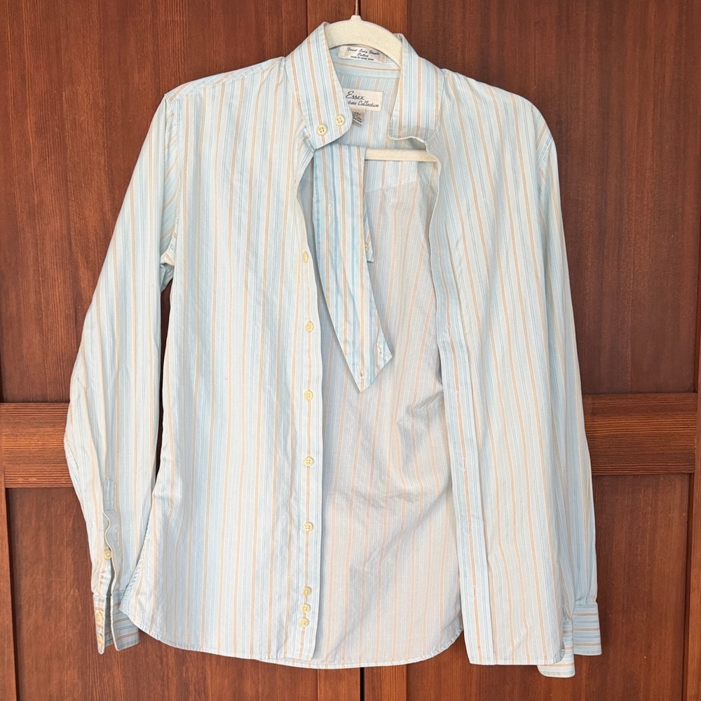 Essex Classic Women's Riding Show Shirt - Light Blue & Crème and White Stripes